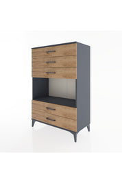 Hyperion Dolap Tek Raflı 5 Çekmeceli 88x44x134 - S51M127V6B