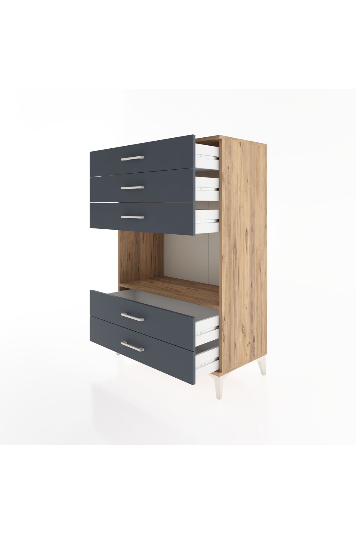 Hyperion Dolap Tek Raflı 5 Çekmeceli 88x44x134 - S51M127V8B