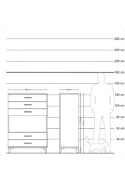 Hyperion Dolap Tek Raflı 5 Çekmeceli 88x44x134 - S51M127V2B