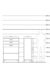 Hyperion Dolap Tek Raflı 3 Çekmeceli 88x44x134 - S51M121V6B