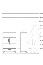 Hyperion Dolap Tek Raflı 4 Çekmeceli 2 Kapaklı 88x44x134 - S51M119V8B