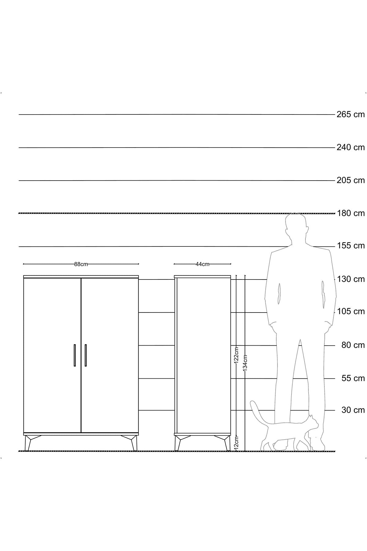 Hyperion Dolap 2 Kapaklı Tek Askılı 88x44x134 - S51M111V5B