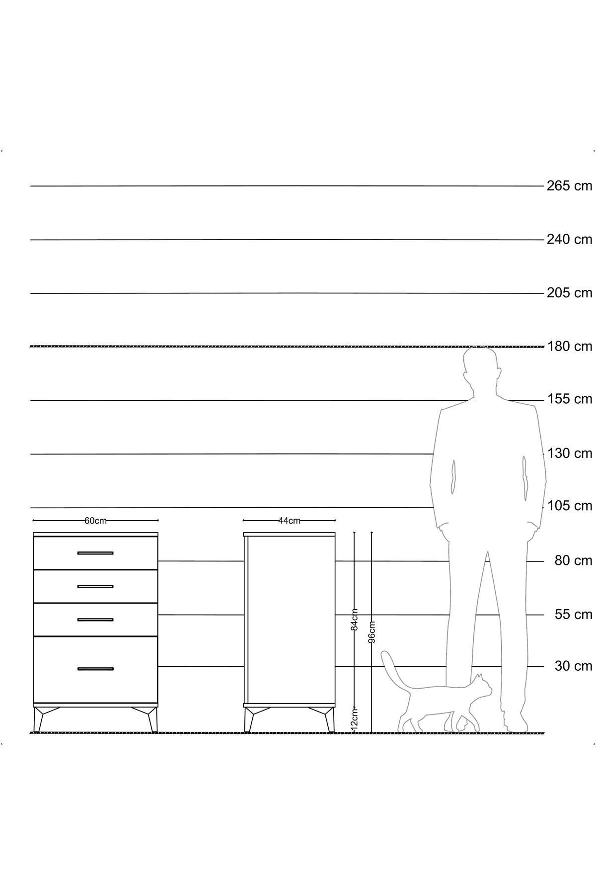 Hyperion Komodin 4 Çekmeceli 60x44x96 - S47M007V4B