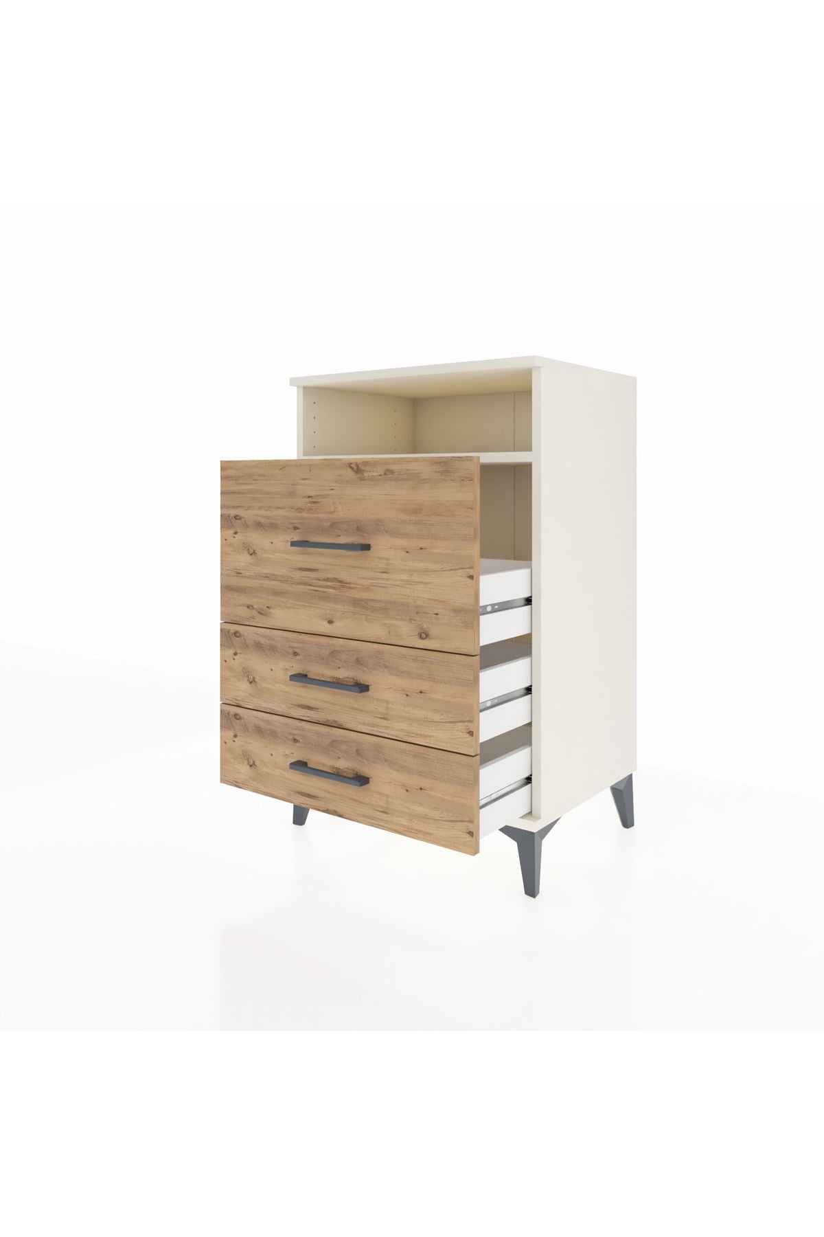 Hyperion Komodin Tek Raflı 3 Çekmeceli 60x44x96 - S47M009V3B