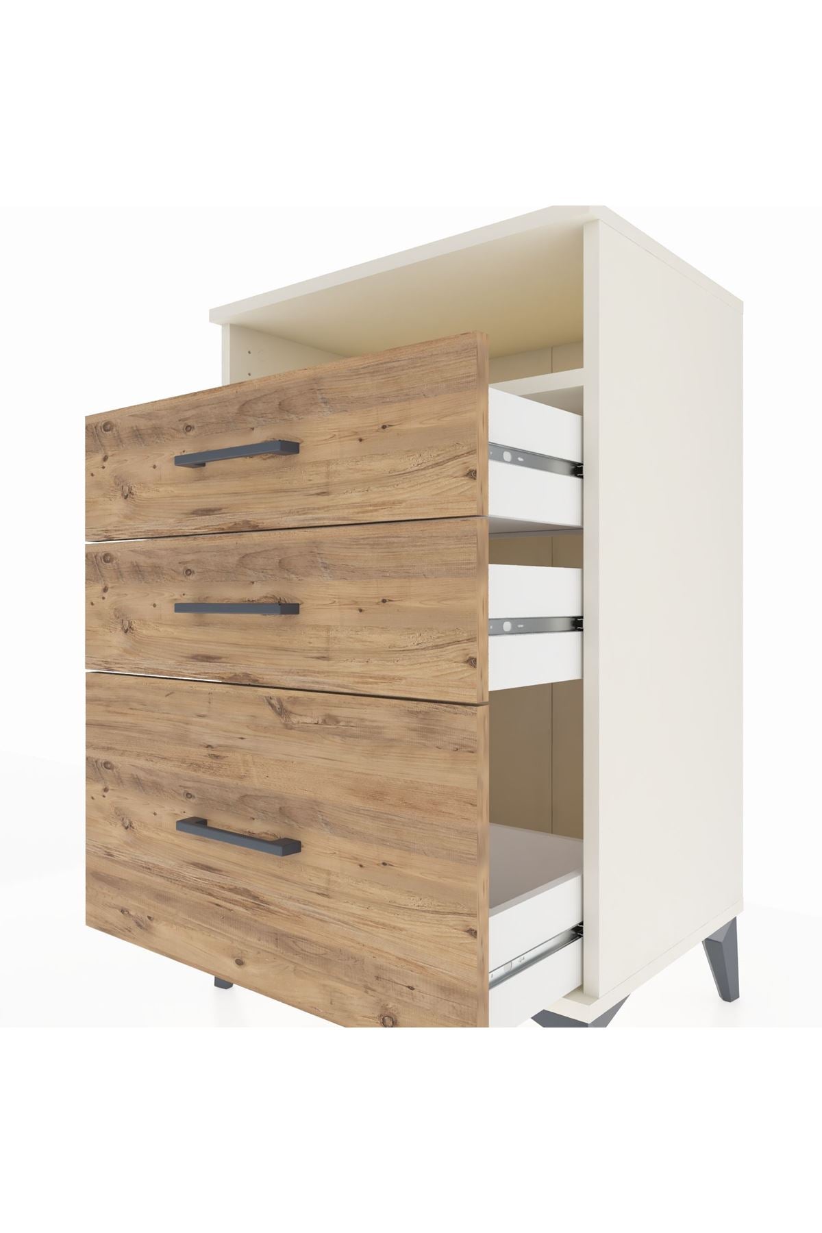 Hyperion Komodin Tek Raflı 3 Çekmeceli 60x44x96 - S47M010V3B