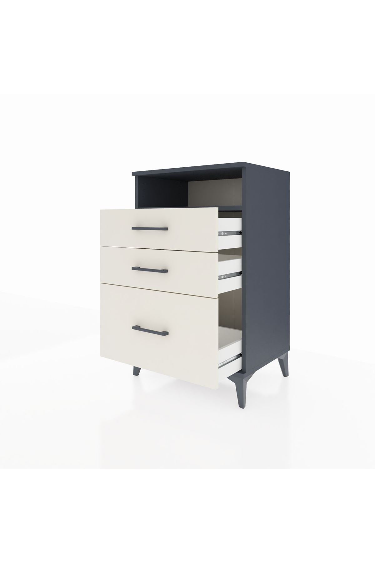 Hyperion Komodin Tek Raflı 3 Çekmeceli 60x44x96 - S47M010V4B