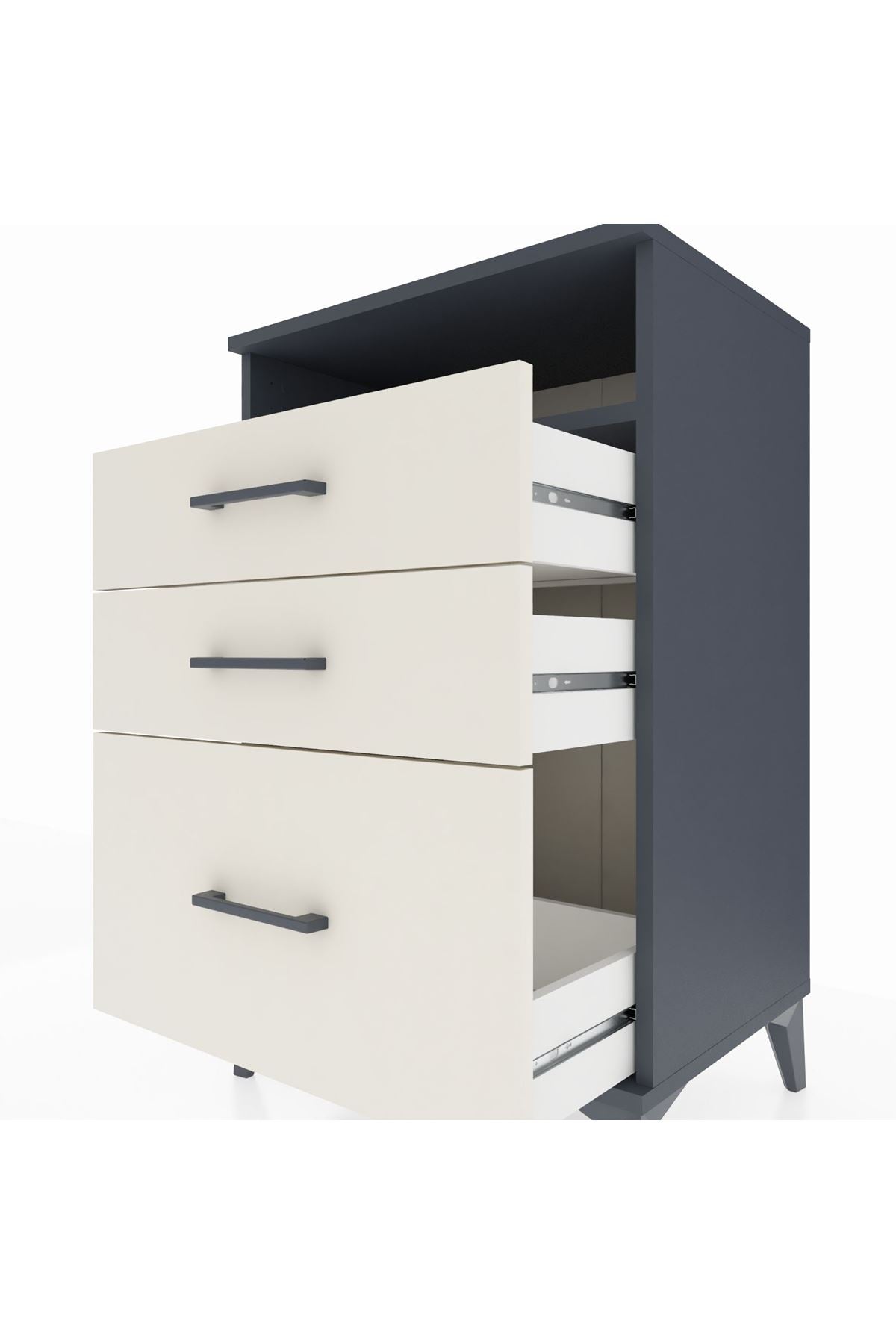 Hyperion Komodin Tek Raflı 3 Çekmeceli 60x44x96 - S47M010V4B