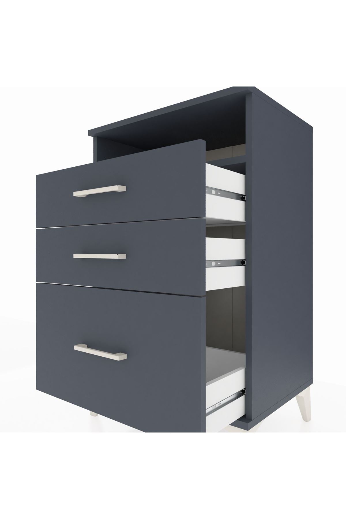 Hyperion Komodin Tek Raflı 3 Çekmeceli 60x44x96 - S47M010V5B