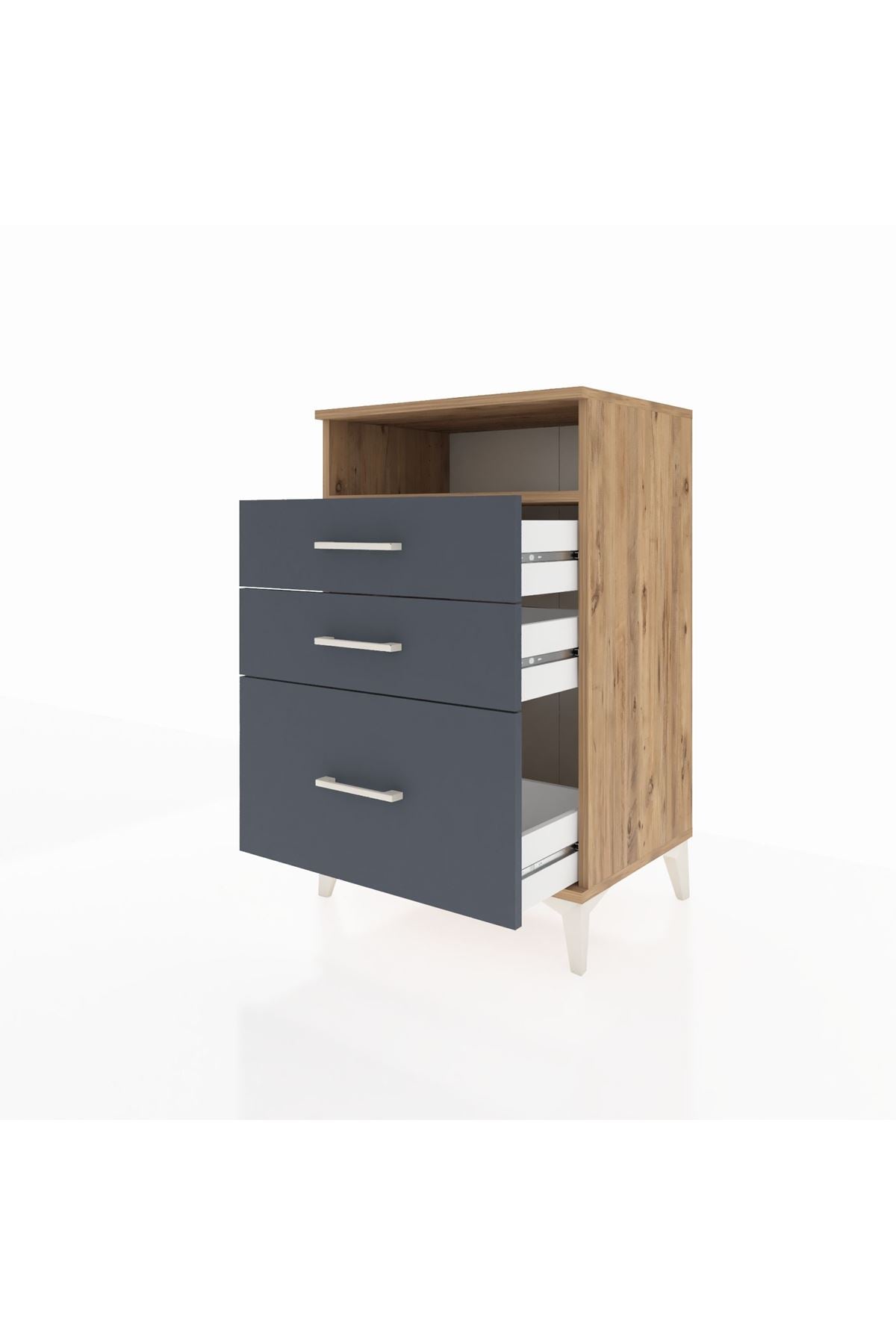 Hyperion Komodin Tek Raflı 3 Çekmeceli 60x44x96 - S47M010V8B