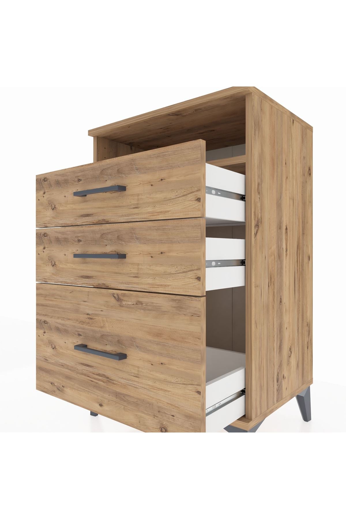 Hyperion Komodin Tek Raflı 3 Çekmeceli 60x44x96 - S47M010V9B
