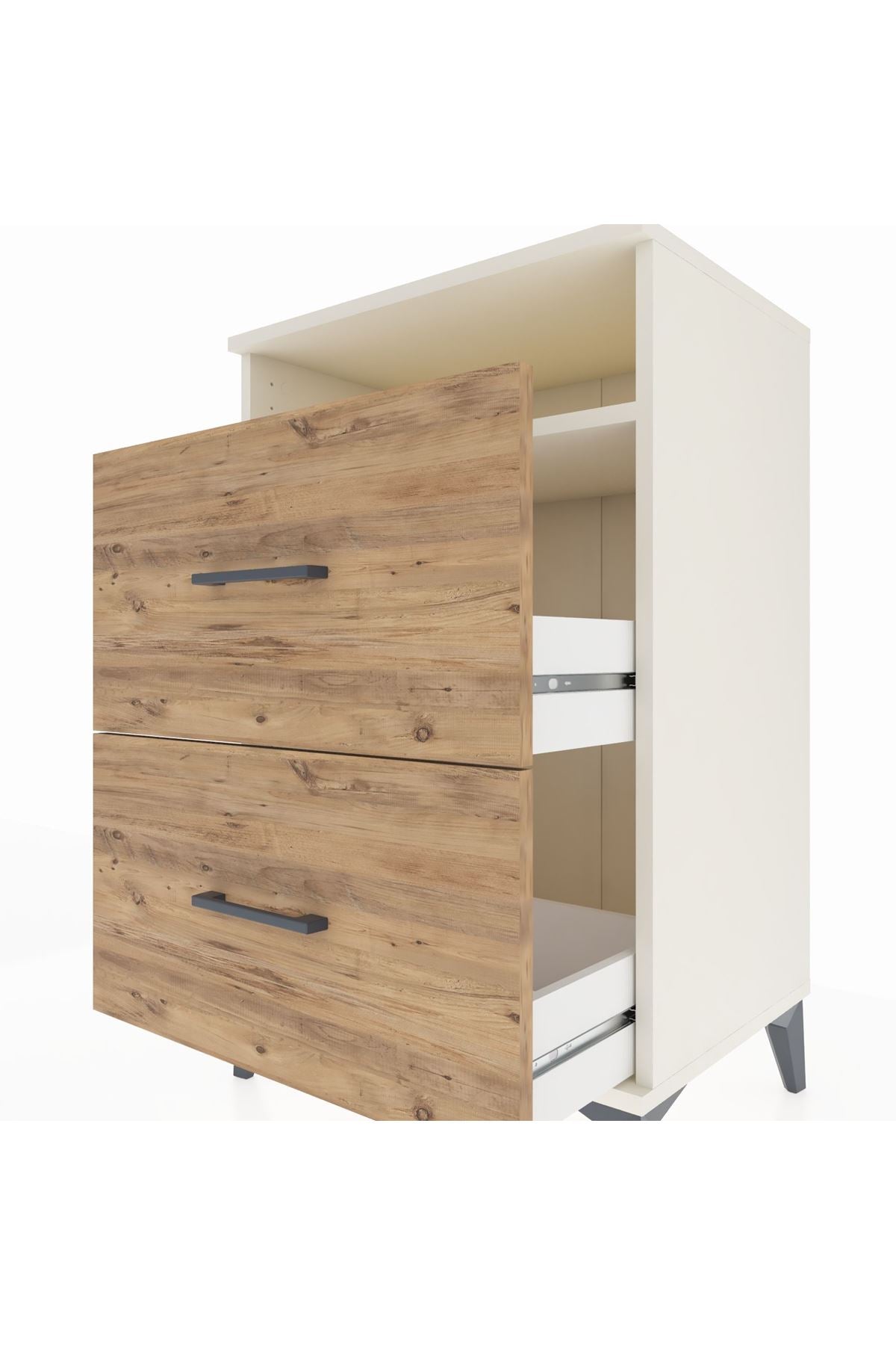 Hyperion Komodin Tek Raflı 2 Çekmeceli 60x44x96 - S47M014V3B