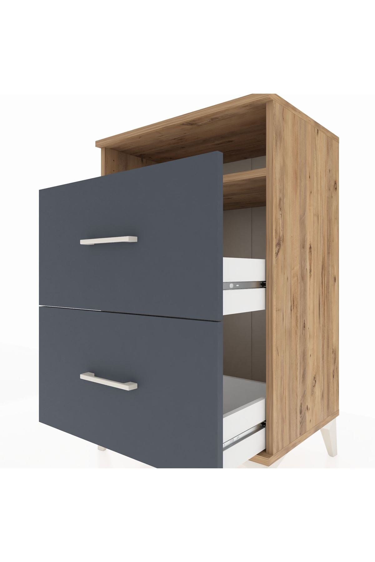 Hyperion Komodin Tek Raflı 2 Çekmeceli 60x44x96 - S47M014V8B