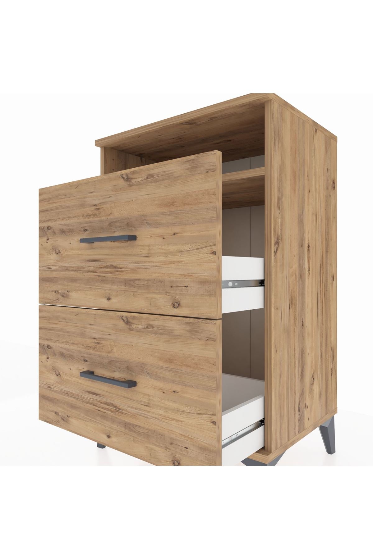 Hyperion Komodin Tek Raflı 2 Çekmeceli 60x44x96 - S47M014V9B