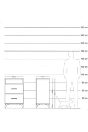Hyperion Komodin Tek Raflı 2 Çekmeceli 60x44x96 - S47M014V9B