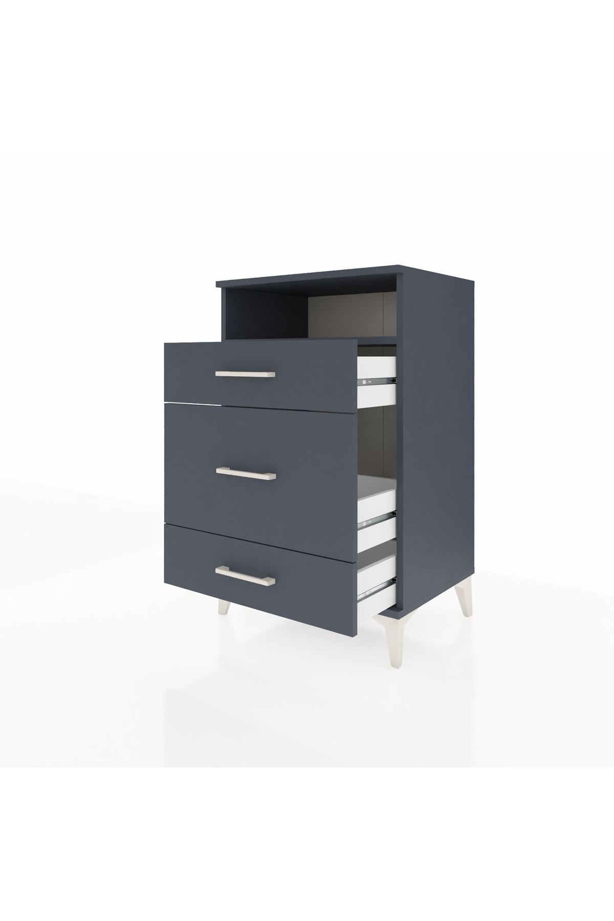 Hyperion Komodin Tek Raflı 3 Çekmeceli 60x44x96 - S47M018V5B
