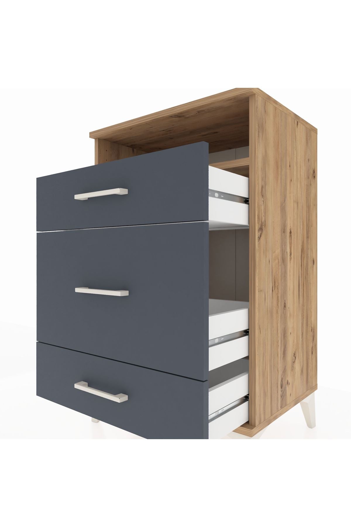 Hyperion Komodin Tek Raflı 3 Çekmeceli 60x44x96 - S47M018V8B