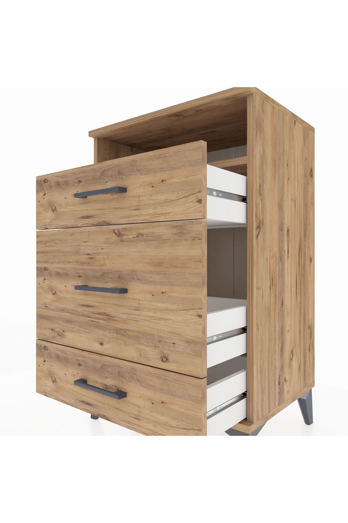 Hyperion Komodin Tek Raflı 3 Çekmeceli 60x44x96 - S47M018V9B