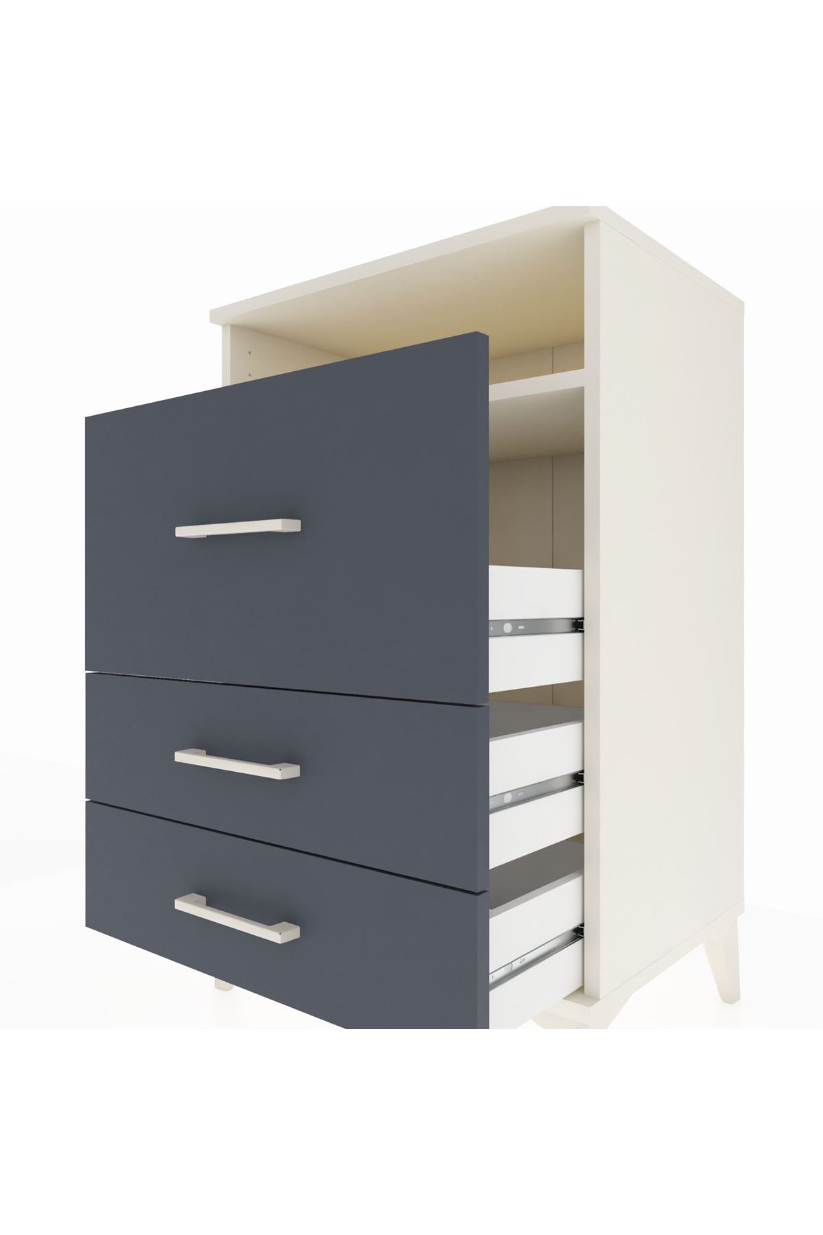 Hyperion Komodin Tek Raflı 3 Çekmeceli 60x44x96 - S47M019V2B