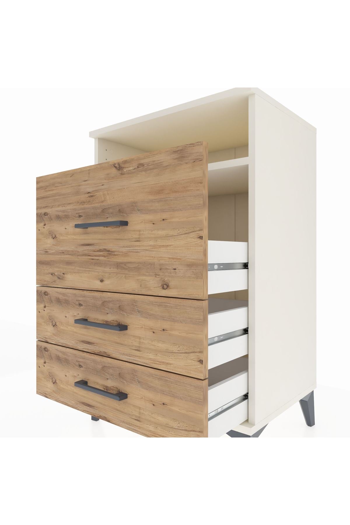 Hyperion Komodin Tek Raflı 3 Çekmeceli 60x44x96 - S47M019V3B