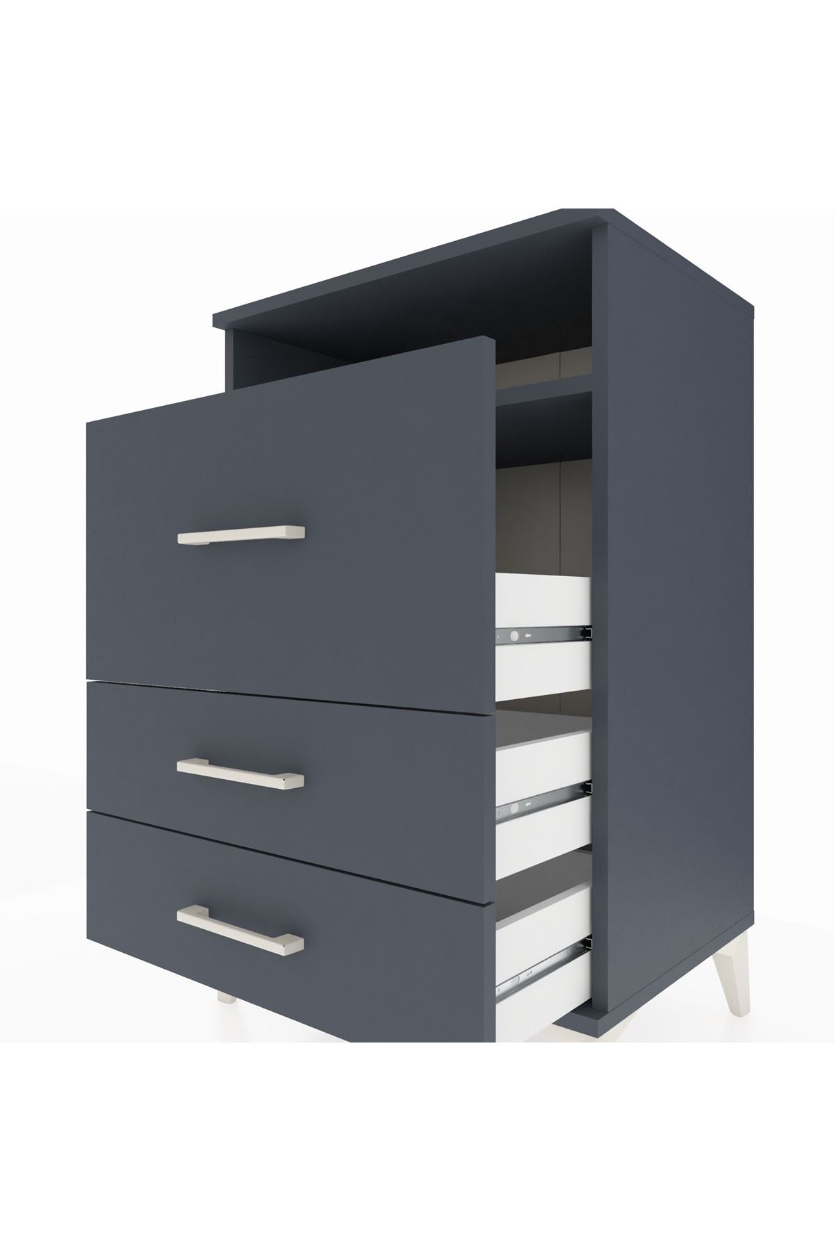 Hyperion Komodin Tek Raflı 3 Çekmeceli 60x44x96 - S47M019V5B