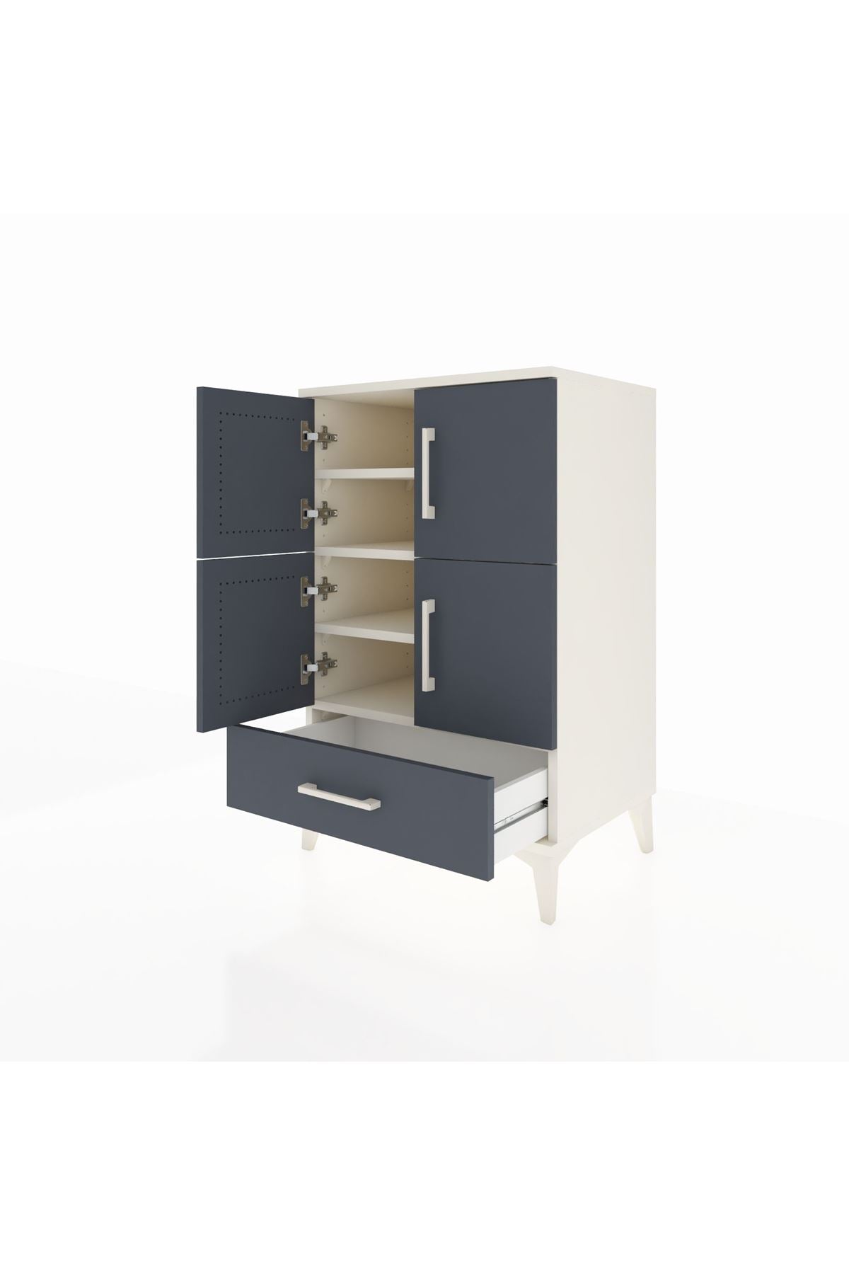 Hyperion Komodin 4 Raflı Tek Çekmeceli 4 Kapaklı 60x44x96 - S47M020V2B