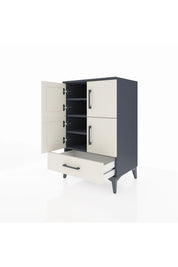 Hyperion Komodin 4 Raflı Tek Çekmeceli 4 Kapaklı 60x44x96 - S47M020V4B