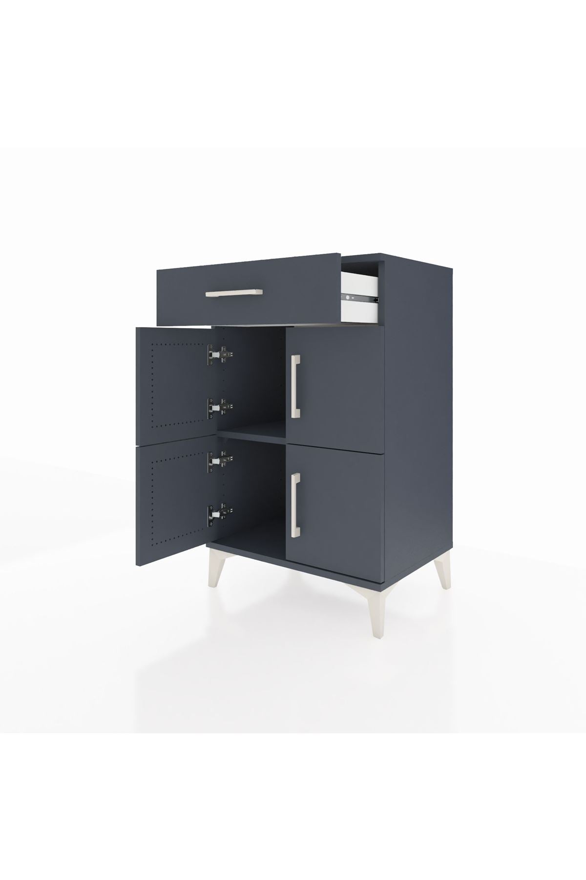 Hyperion Komodin Tek Raflı Tek Çekmeceli 4 Kapaklı 60x44x96 - S47M021V5B