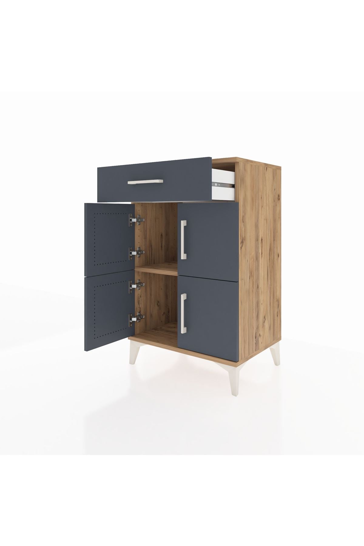 Hyperion Komodin Tek Raflı Tek Çekmeceli 4 Kapaklı 60x44x96 - S47M021V8B