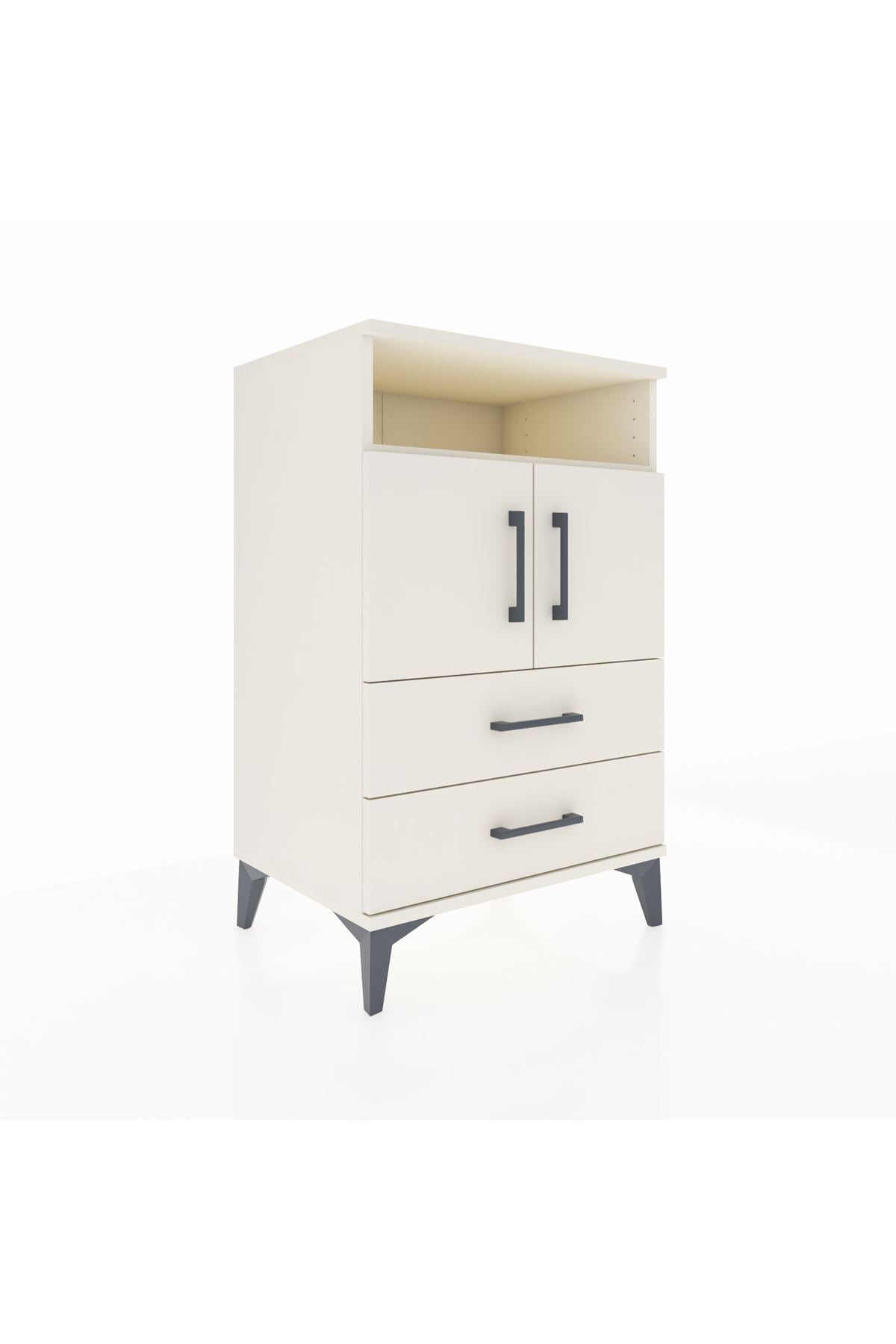 Hyperion Komodin 2 Raflı 2 Çekmeceli 2 Kapaklı 60x44x96 - S47M023V1B