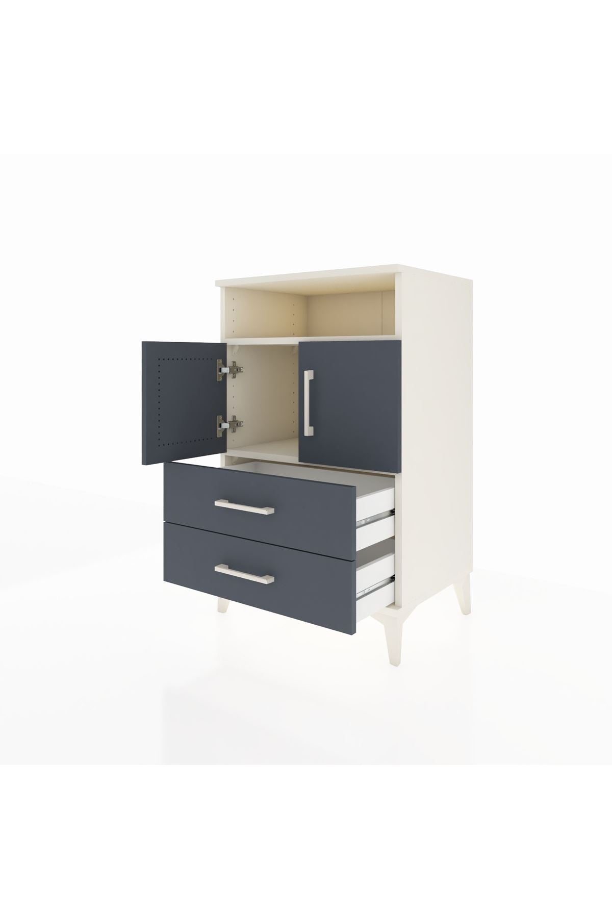 Hyperion Komodin 2 Raflı 2 Çekmeceli 2 Kapaklı 60x44x96 - S47M023V2B