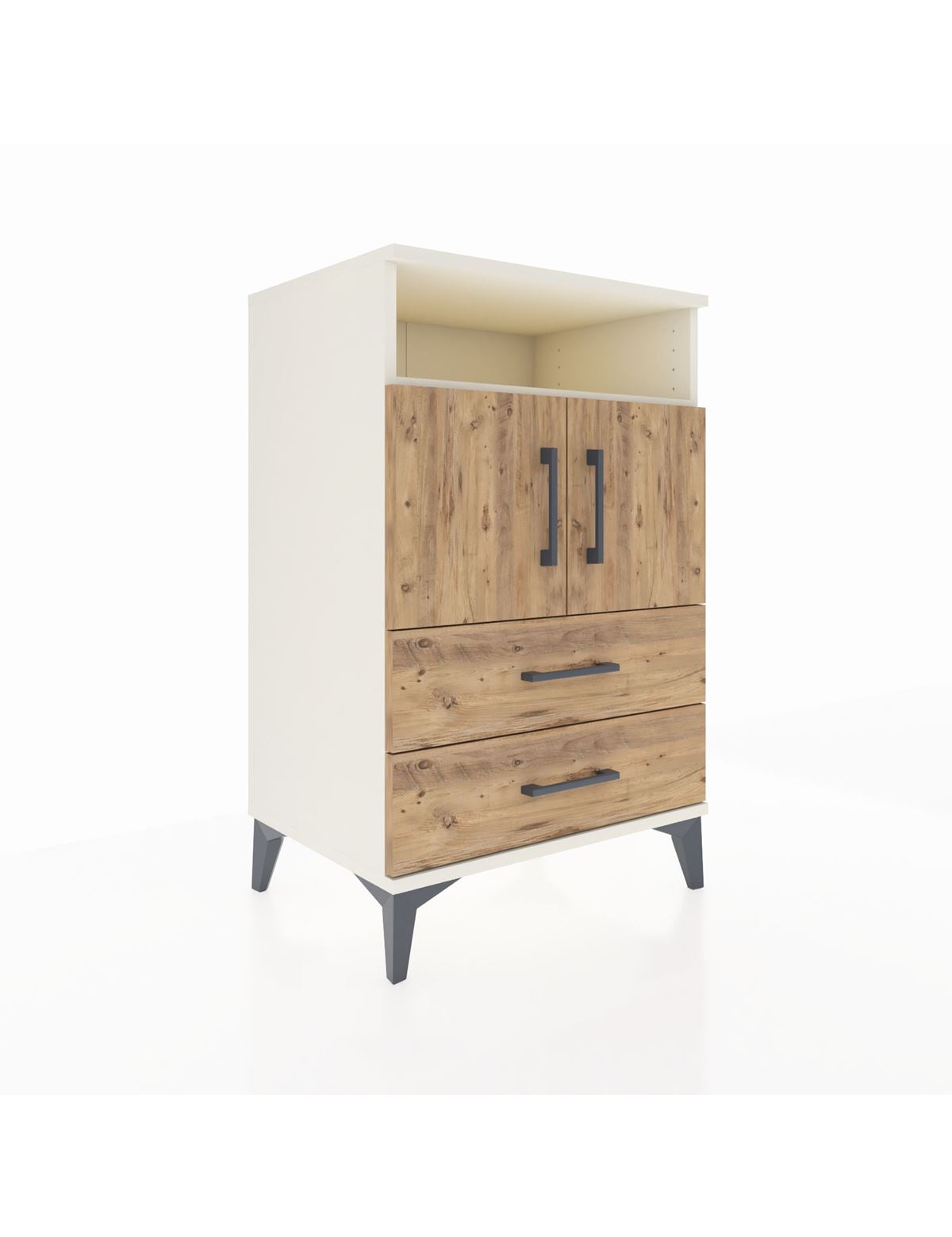 Hyperion Komodin 2 Raflı 2 Çekmeceli 2 Kapaklı 60x44x96 - S47M023V3B
