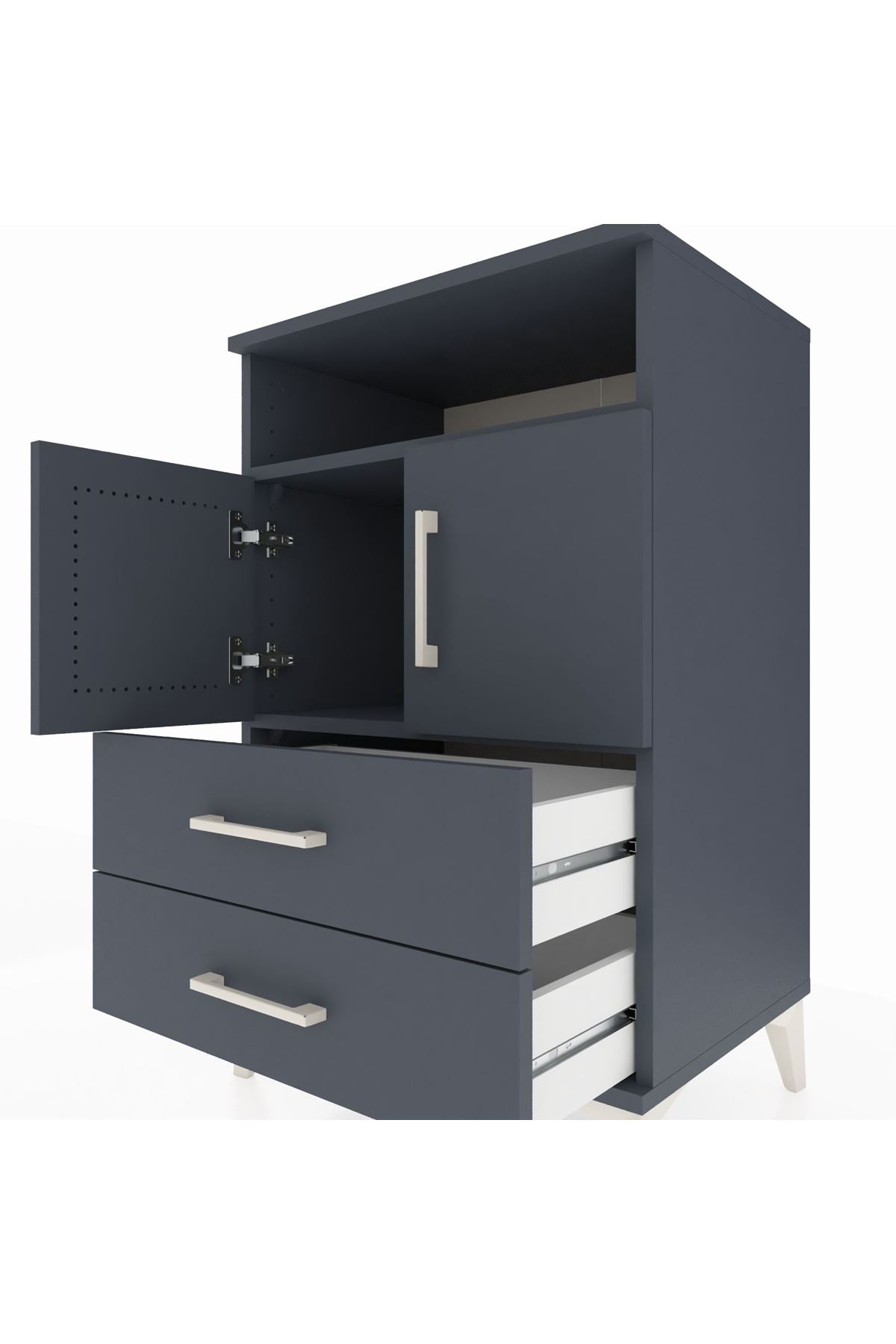 Hyperion Komodin 2 Raflı 2 Çekmeceli 2 Kapaklı 60x44x96 - S47M023V5B