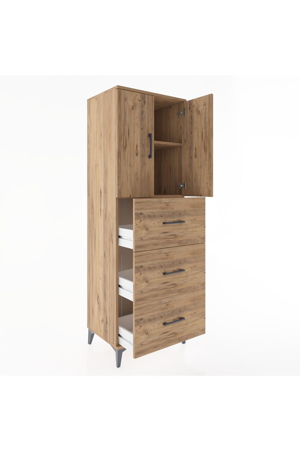 Hyperion Dolap 2 Raflı 3 Çekmeceli 2 Kapaklı 60x44x182 - S56M024V9B