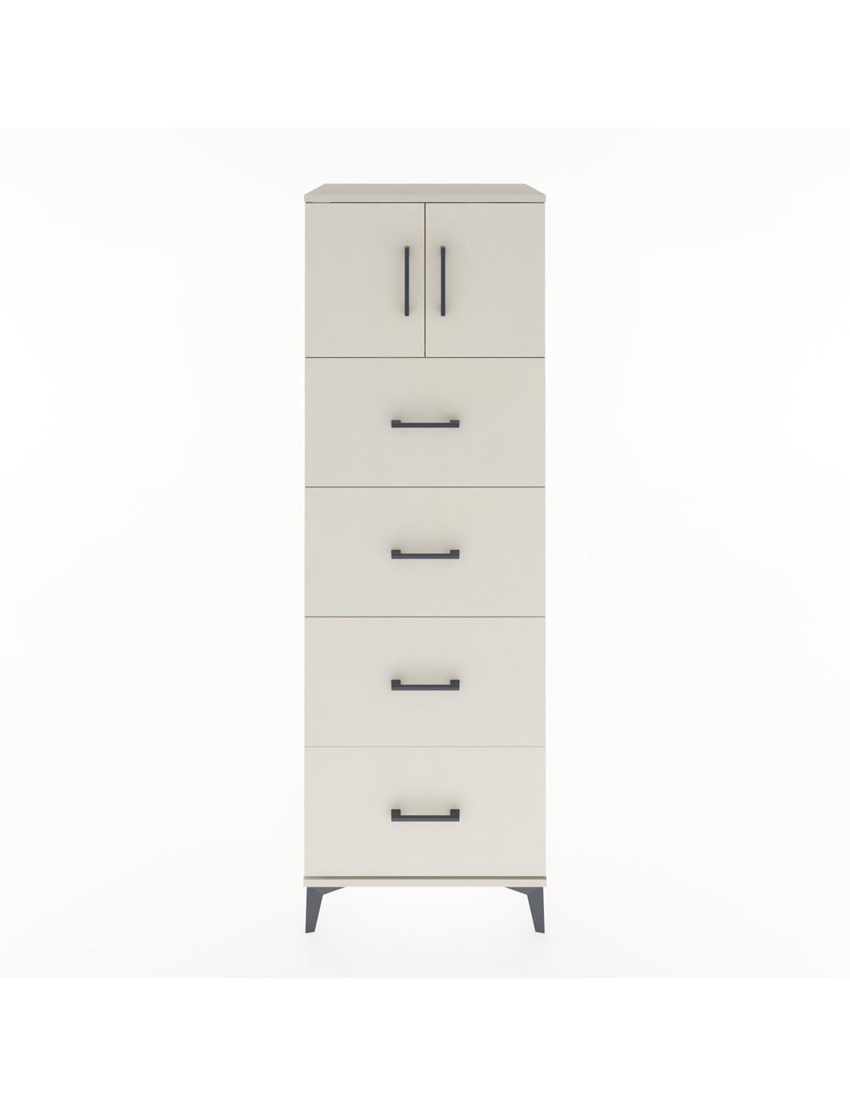 Hyperion Dolap Tek Raflı 4 Çekmeceli 2 Kapaklı 60x44x182 - S56M025V1B