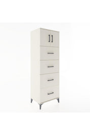 Hyperion Dolap Tek Raflı 4 Çekmeceli 2 Kapaklı 60x44x182 - S56M025V1B