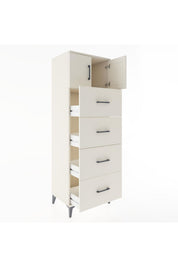 Hyperion Dolap Tek Raflı 4 Çekmeceli 2 Kapaklı 60x44x182 - S56M025V1B