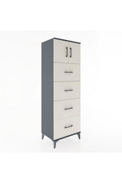 Hyperion Dolap Tek Raflı 4 Çekmeceli 2 Kapaklı 60x44x182 - S56M025V4B