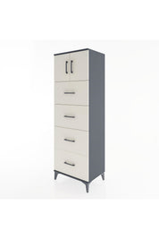 Hyperion Dolap Tek Raflı 4 Çekmeceli 2 Kapaklı 60x44x182 - S56M025V4B
