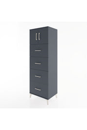 Hyperion Dolap Tek Raflı 4 Çekmeceli 2 Kapaklı 60x44x182 - S56M025V5B