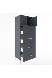 Hyperion Dolap Tek Raflı 4 Çekmeceli 2 Kapaklı 60x44x182 - S56M025V5B
