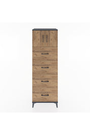 Hyperion Dolap Tek Raflı 4 Çekmeceli 2 Kapaklı 60x44x182 - S56M025V6B