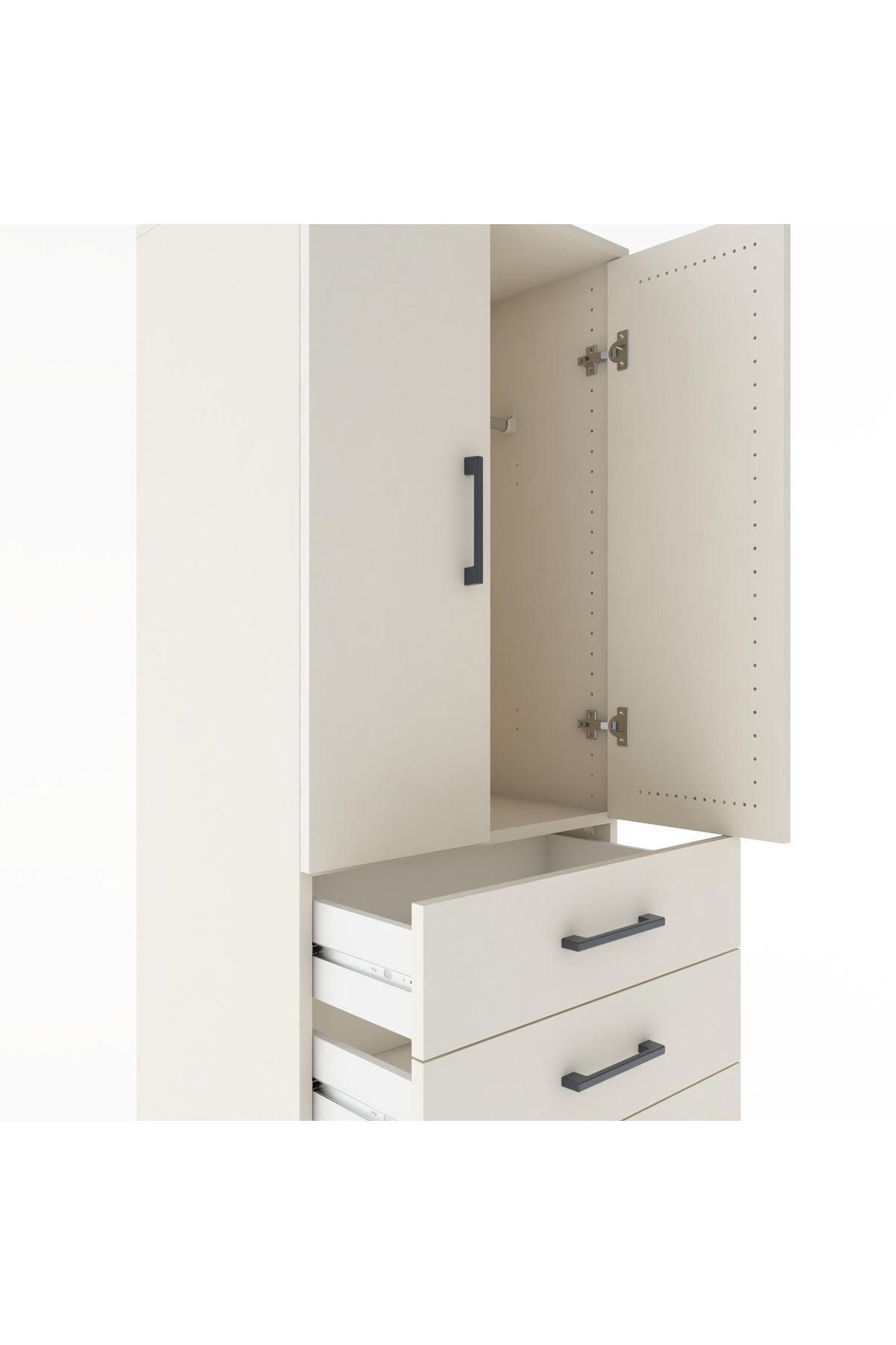 Hyperion Dolap Tek Raflı 5 Çekmeceli Tek Askılı 60x44x182 - S56M026V1B