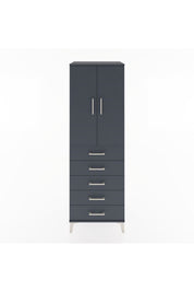 Hyperion Dolap Tek Raflı 5 Çekmeceli Tek Askılı 60x44x182 - S56M026V5B