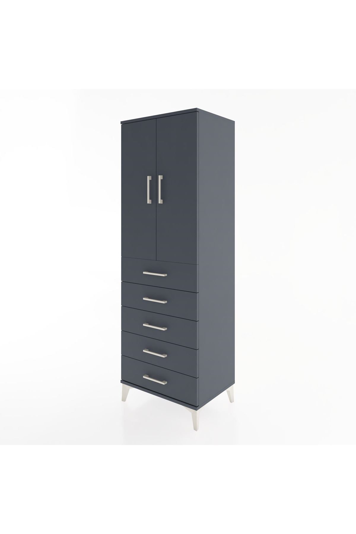 Hyperion Dolap Tek Raflı 5 Çekmeceli Tek Askılı 60x44x182 - S56M026V5B