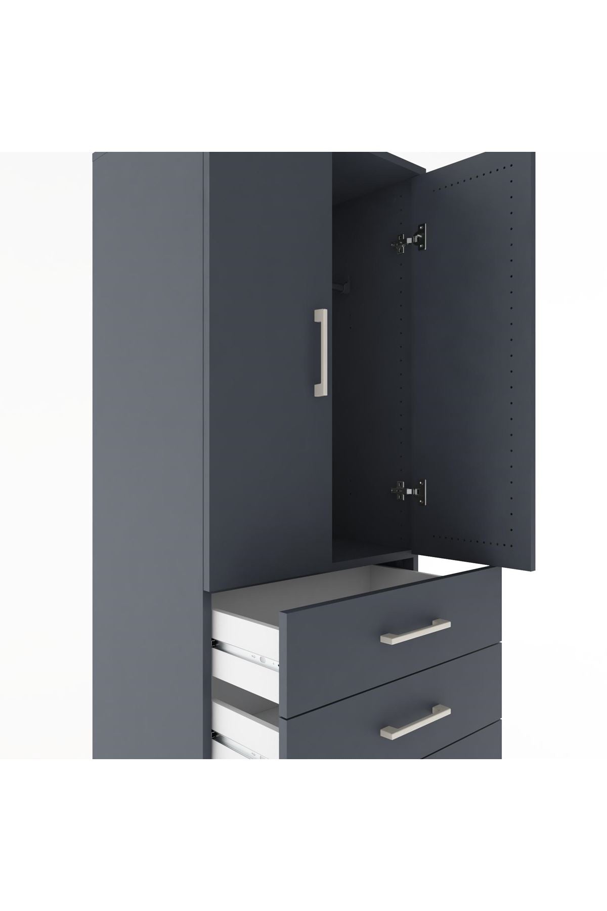 Hyperion Dolap Tek Raflı 5 Çekmeceli Tek Askılı 60x44x182 - S56M026V5B