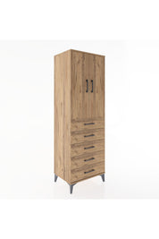 Hyperion Dolap Tek Raflı 5 Çekmeceli Tek Askılı 60x44x182 - S56M026V9B