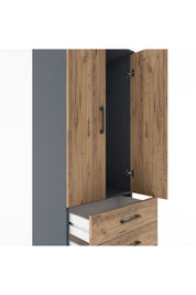 Hyperion Dolap Tek Raflı 4 Çekmeceli Tek Askılı 60x44x182 - S56M027V6B