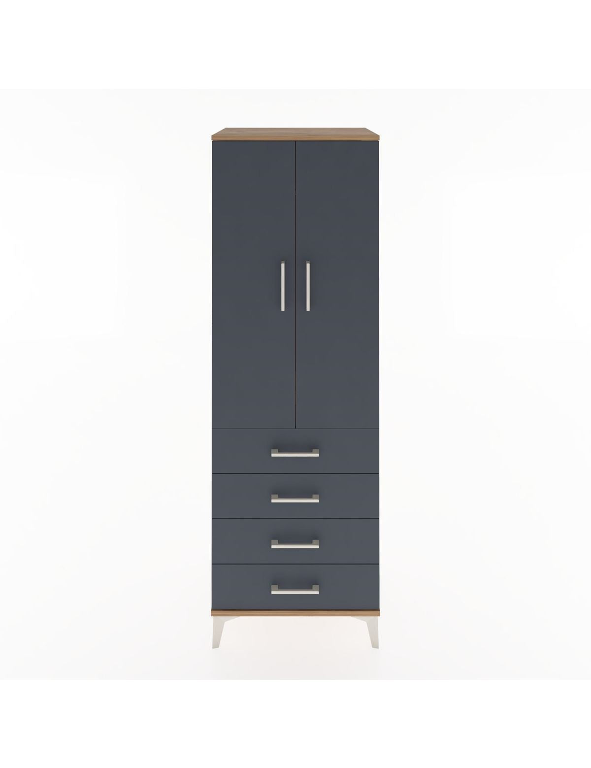 Hyperion Dolap Tek Raflı 4 Çekmeceli Tek Askılı 60x44x182 - S56M027V8B