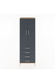 Hyperion Dolap Tek Raflı 4 Çekmeceli Tek Askılı 60x44x182 - S56M027V8B