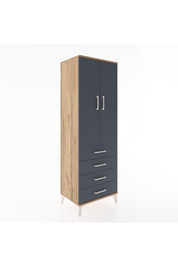 Hyperion Dolap Tek Raflı 4 Çekmeceli Tek Askılı 60x44x182 - S56M027V8B